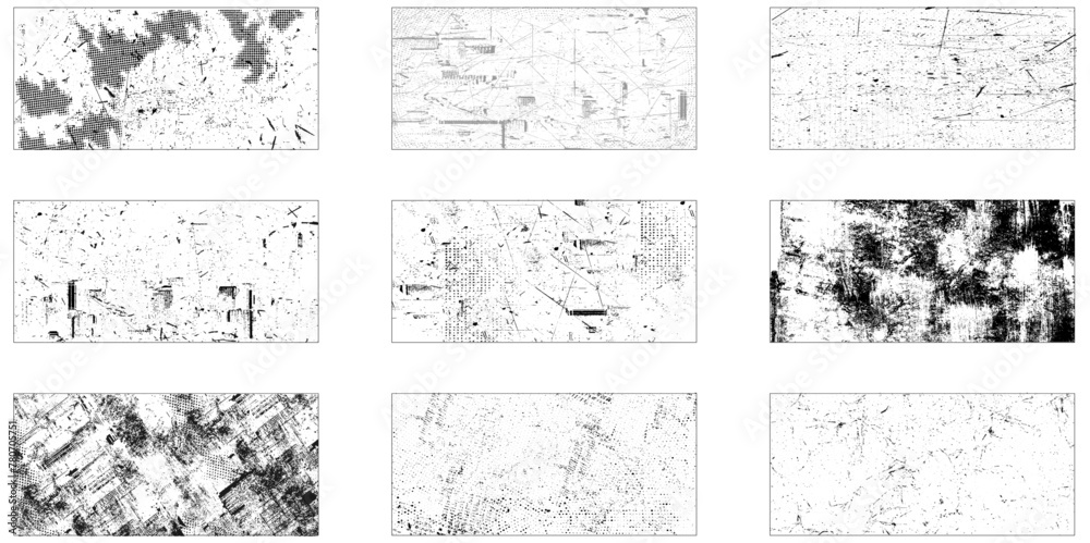 Grunge Textures Vector Pack. Grit Texture, Rough Texture, Vintage Texture. Distressed effect. Distress texture. Collection of 9 Grunge Wall. Grunge Textures Vector Pack. Grit Texture, Rough Texture, Vintage Texture. Distressed effect. Distress texture. Collection of 9 Grunge Wall.