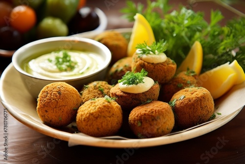 Falafel - Deep-fried balls or patties made from ground chickpeas or fava beans, often served in pita bread with tahini sauce and salad