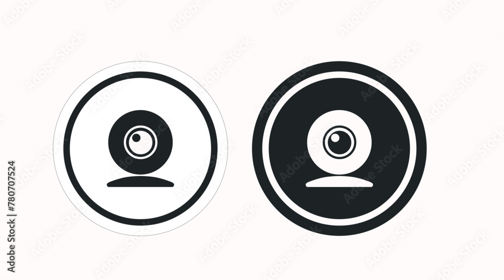Security Camera Icon Set. Vector isolated rounded illustration set of a security camera Security Camera Icon Set. Vector isolated rounded illustration set of a security camera