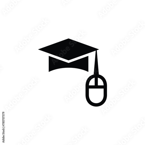 online learning abstract flat icon logo design