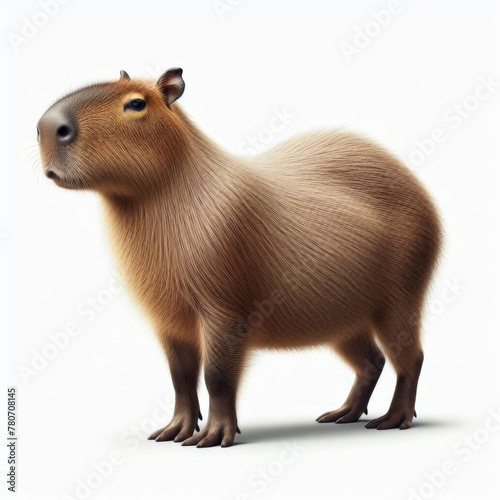 Image of isolated capybara against pure white background, ideal for presentations
