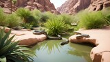 A-Snake-In-A-Desert-Oasis-Surrounded-By-Lush-Gree- 2