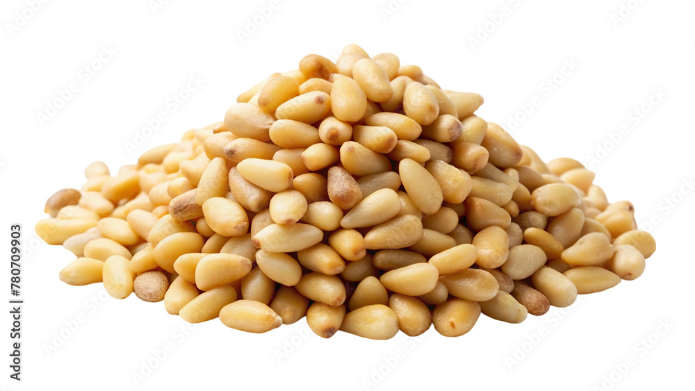 Pine nuts isolated on transparent background