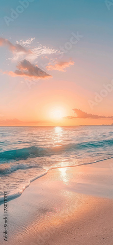 Beach paradise with rolling waves., Amazing and simple wallpaper, for mobile