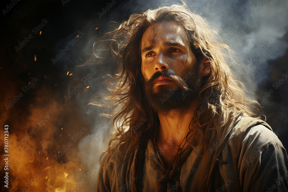 Portrait of Jesus Christ Son of God savior of mankind made with generative AI Portrait of Jesus Christ Son of God savior of mankind made with generative AI