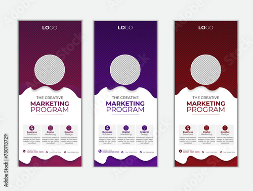  roll up banner  business  Creative business agency banner template  modern vertical promotion 