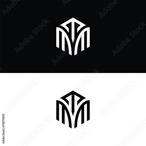 Initial letter TMM hexagon logo design, flourish, develop, natural, luxury, simple, finance logo, real estate.