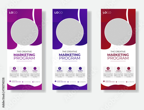  roll up banner  business  Creative business agency banner template  modern vertical promotion 