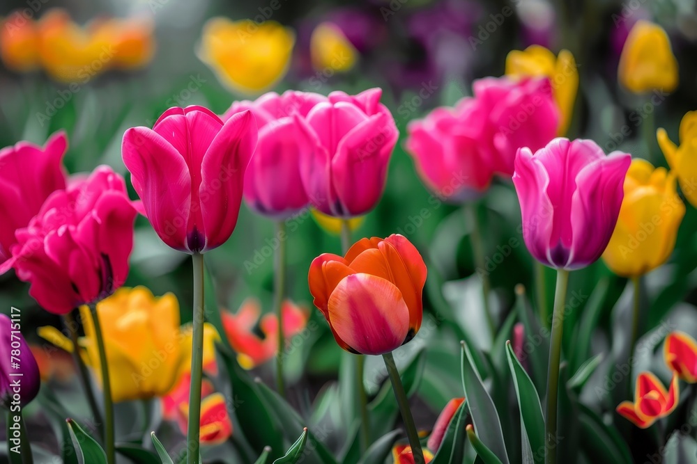 Tulip Elegance: A Vivid Dance of Spring Colors