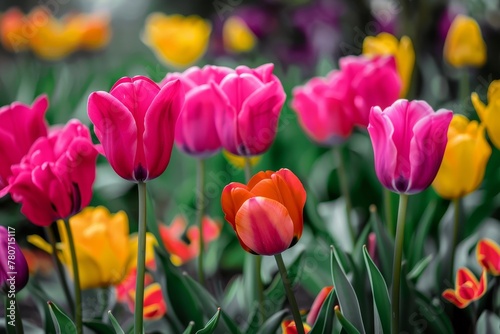 Tulip Elegance  A Vivid Dance of Spring Colors