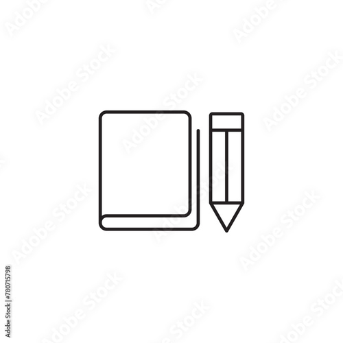 copybook icon vector with pencil 