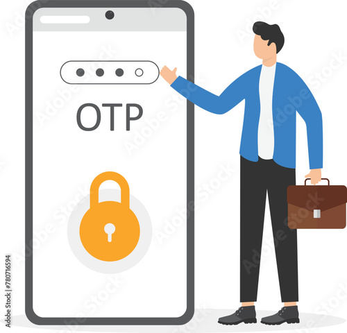 OTP authentication and Secure Verification, Never share OTP and Bank Details concept

