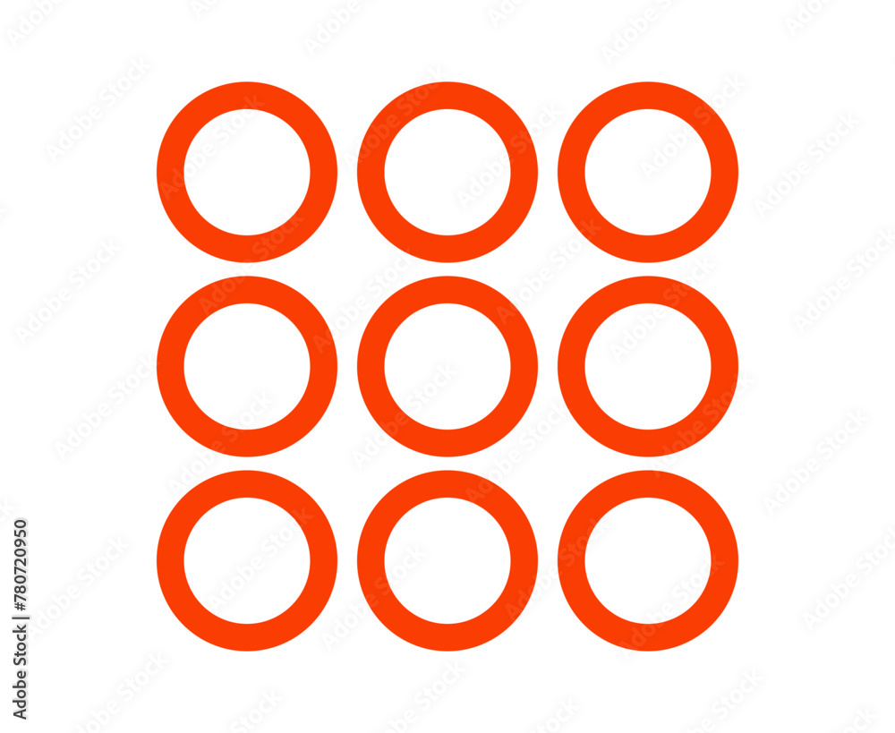 Circle Shape Outline Collection Symbol Orange Element Vector Graphic Design Illustration