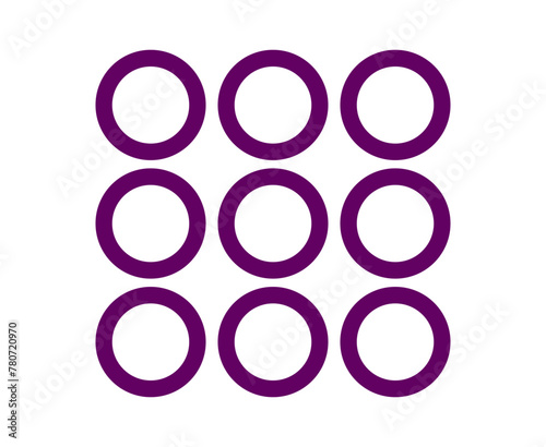Circle Shape Outline Collection Symbol Purple Element Vector Graphic Design Illustration