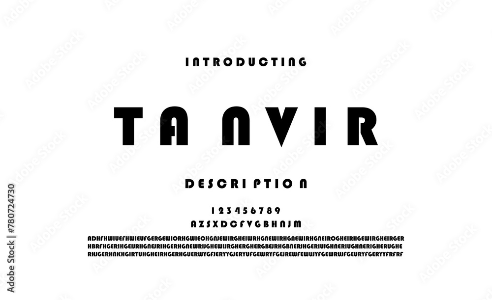 TANVIR elegant Font Lowercase and Uppercase Number. Minimal Fashion ...