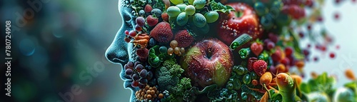 A psychedelic illustration showcasing the benefits of a glutenfree diet photo
