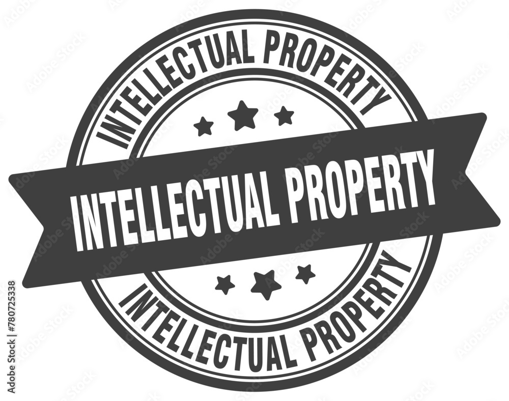 intellectual property stamp. intellectual property label on transparent background. round sign