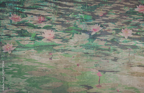 Water Lilies painted mural