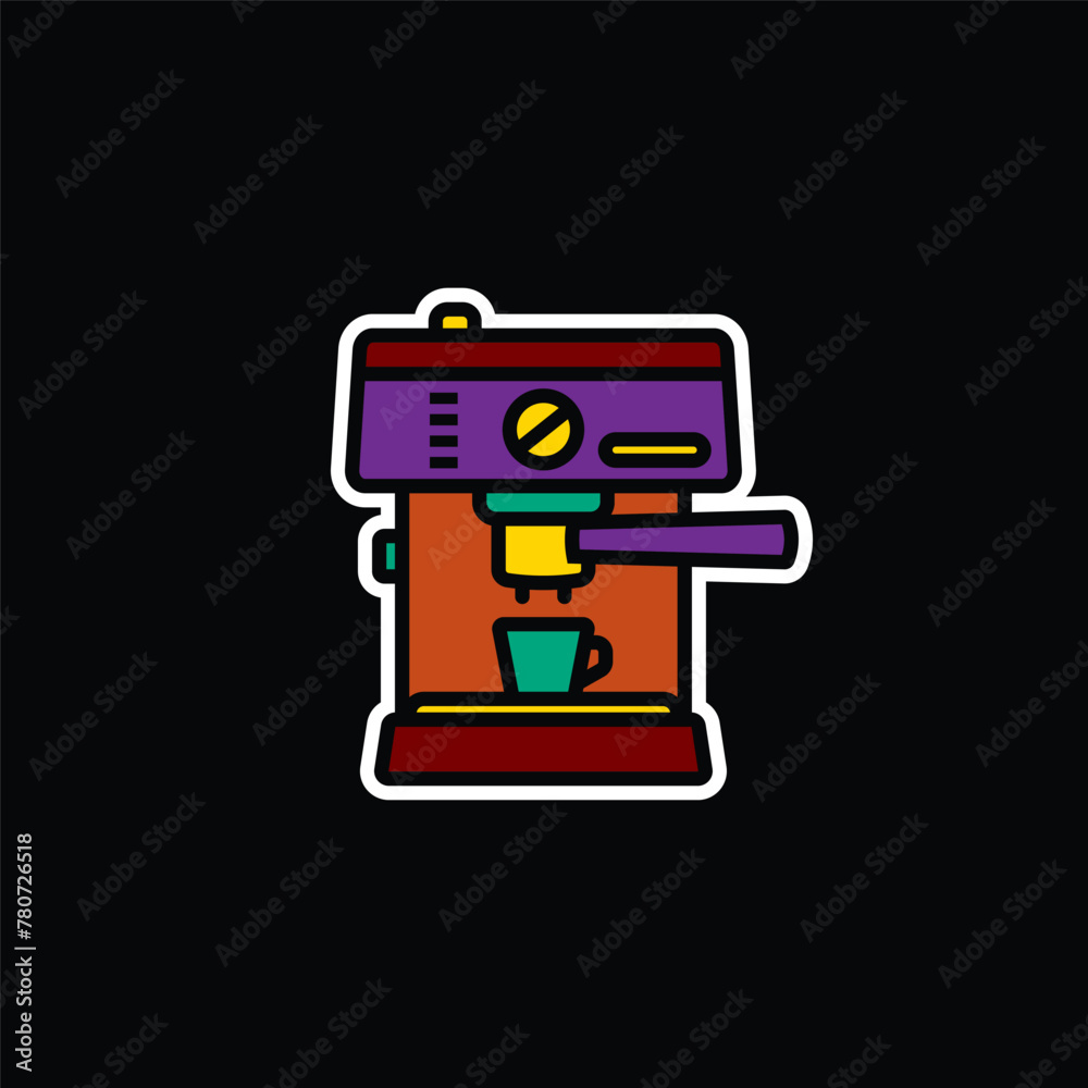 Original vector illustration. The contour icon of the coffee machine. Original vector illustration. The contour icon of the coffee machine.