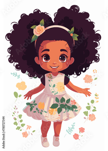 Vector cartoon girl character
