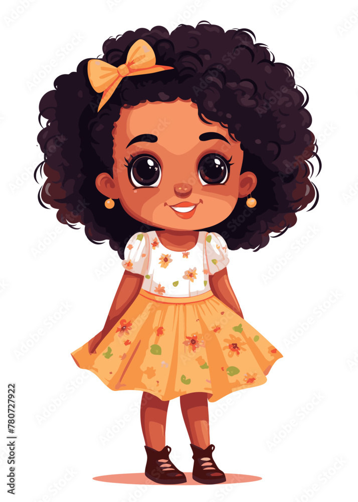Vector cartoon girl character