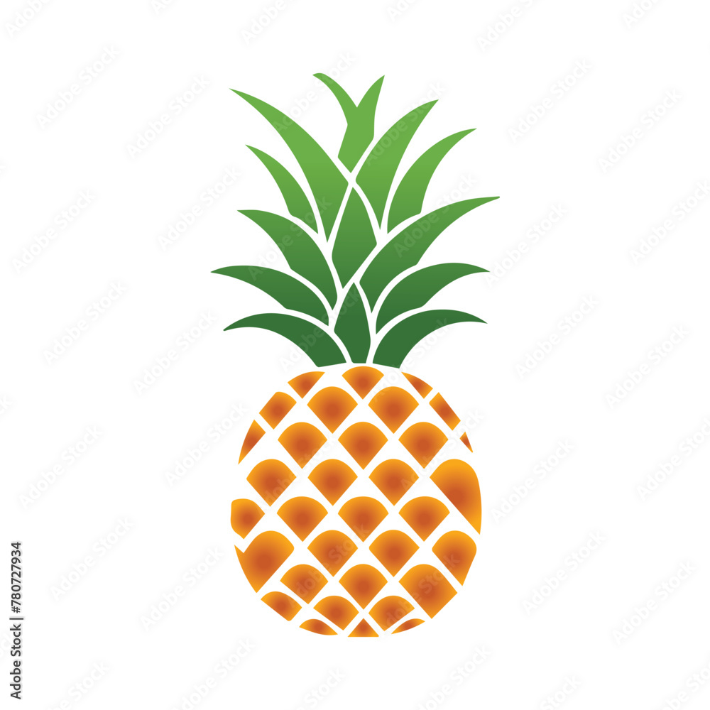 Pineapple natural food color icon. Freshness sweet art vector design. Pineapple natural food color icon. Freshness sweet art vector design.