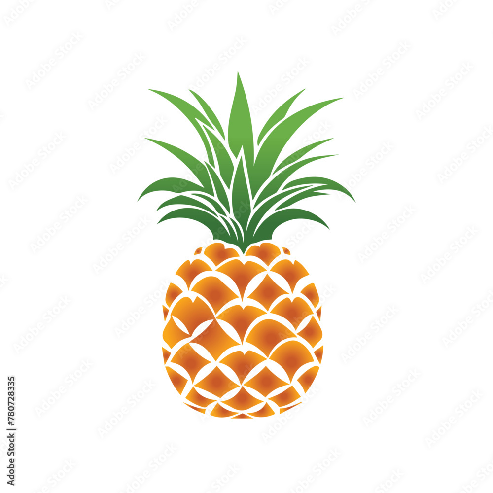 Pineapple natural food color icon. Freshness sweet art vector design. Pineapple natural food color icon. Freshness sweet art vector design.