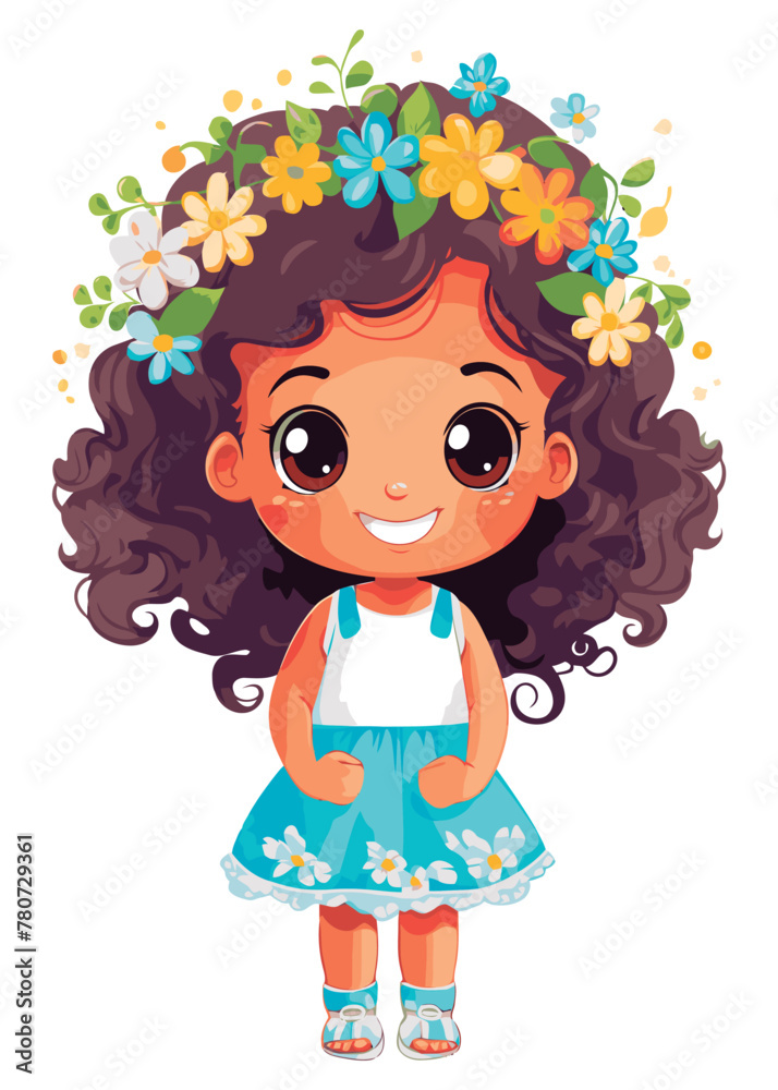 Vector cartoon girl character Vector cartoon girl character