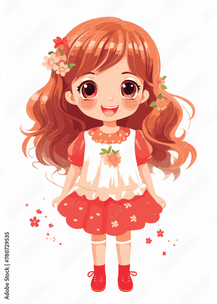 Vector cartoon girl character