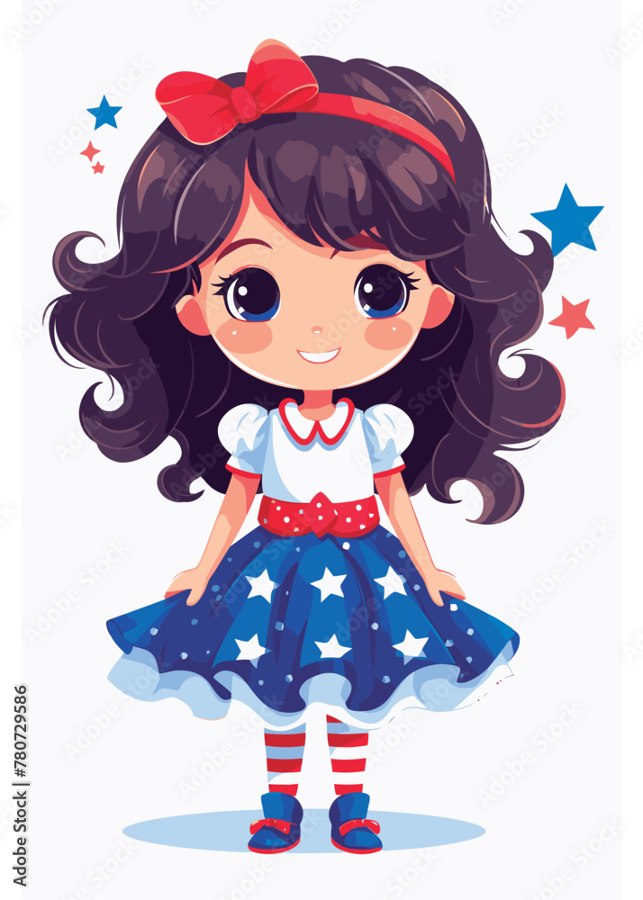 Vector cartoon girl character Vector cartoon girl character