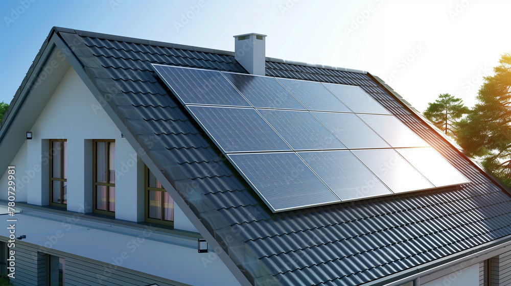 Fototapeta premium solar panels on roof