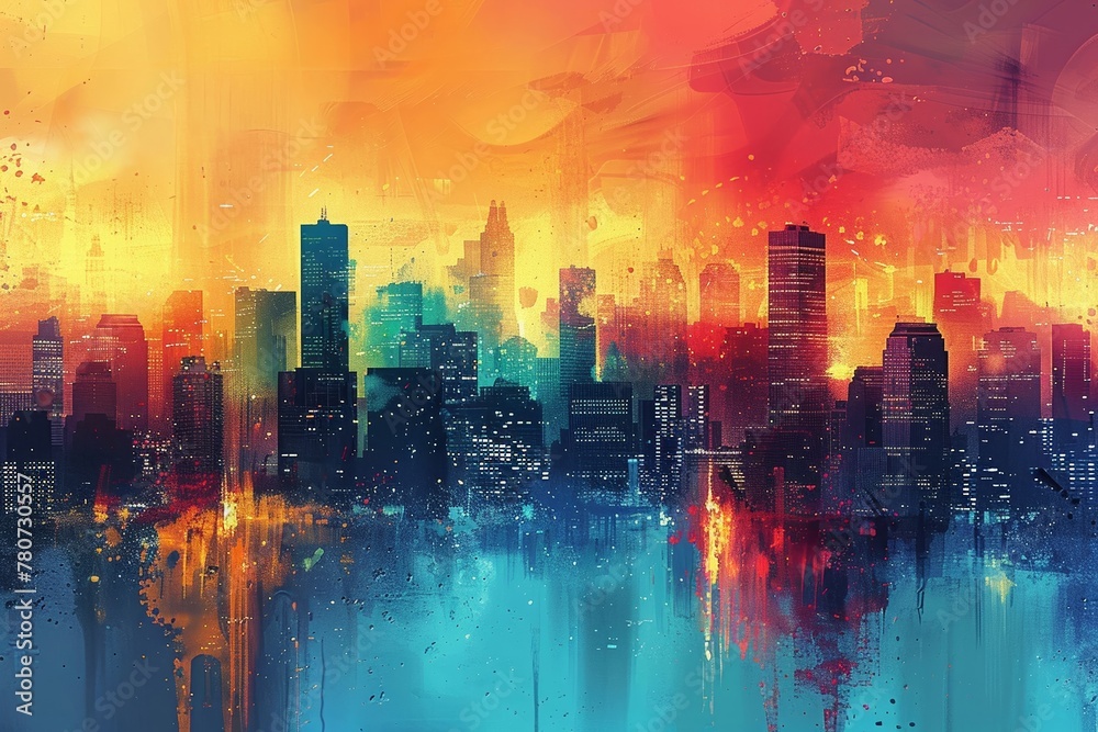Stunning abstract illustration of a cityscape.