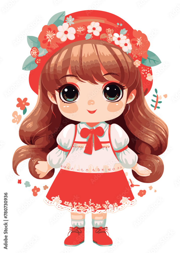 Vector cartoon girl character Vector cartoon girl character