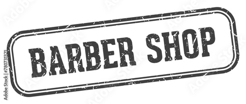 barber shop stamp. barber shop rectangular stamp on white background