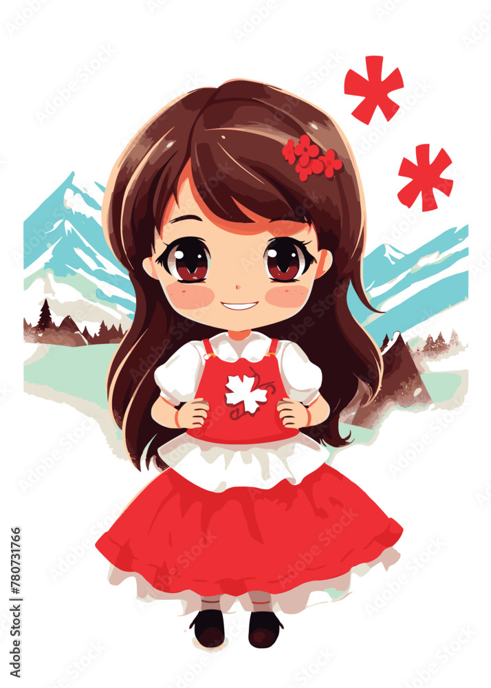 Vector cartoon girl character