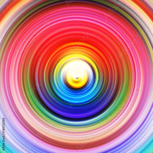 Colorful radial motion effect. Abstract rounded background. Color curves and sphere. Multi color gradient rings and circles wallpaper. Colored texture backdrop and banner.