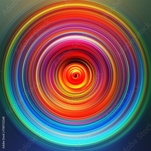 Colorful radial motion effect. Abstract rounded background. Color curves and sphere. Multi color gradient rings and circles wallpaper. Colored texture backdrop and banner.