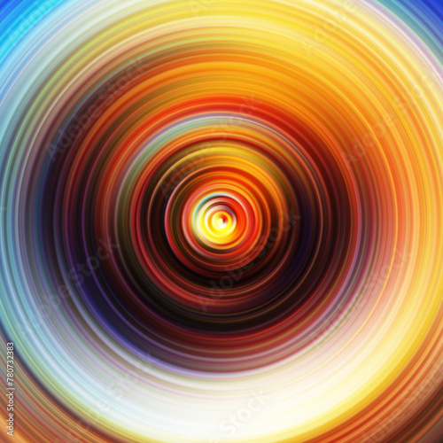 Colorful radial motion effect. Abstract rounded background. Color curves and sphere. Multi color gradient rings and circles wallpaper. Colored texture backdrop and banner.