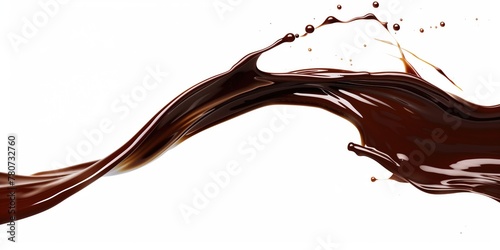 Food Photography and Digital Artwork, 3D Chocolate Wave with Dynamic Splatters