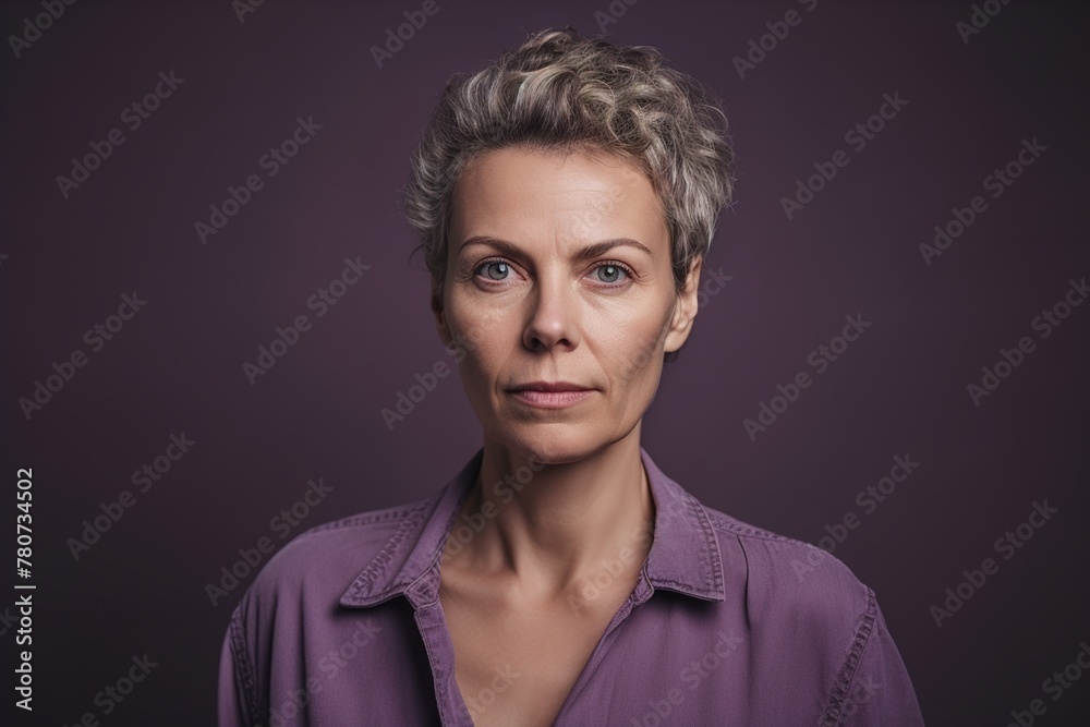 A woman with short hair