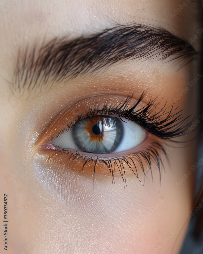 Fototapeta premium beautiful long lifted and filled lashes