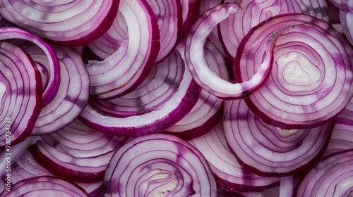 red onion slices close-up texture background