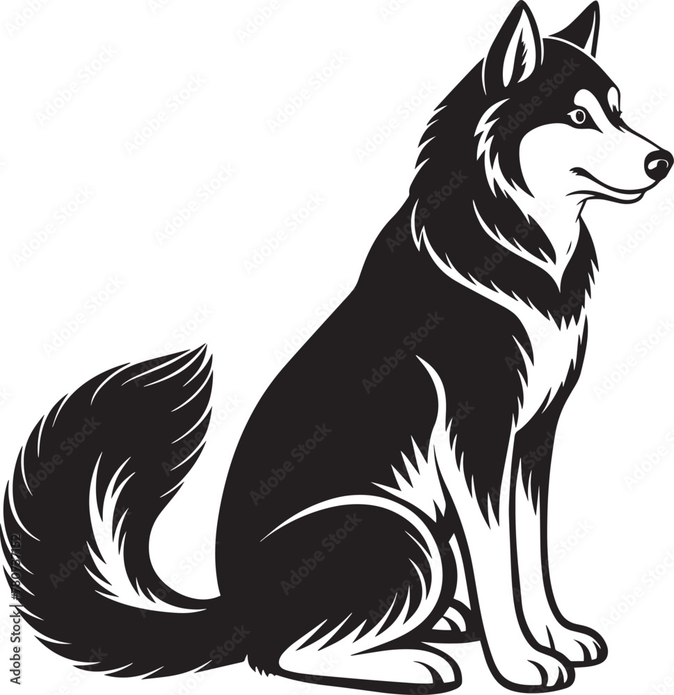 dog silhouette. black and white. vector illustration in white background dog silhouette. black and white. vector illustration in white background