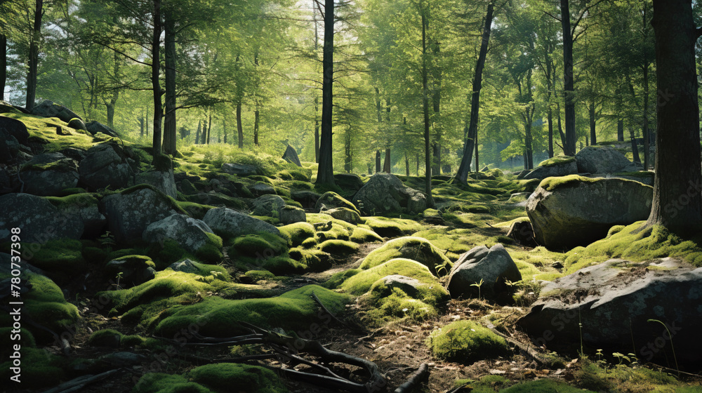Obraz premium morning in the forest.
