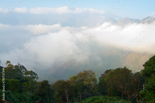 Dramatic view of the mountain range in the morning © Antony