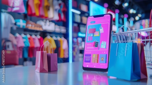 Smartphone on a store count...