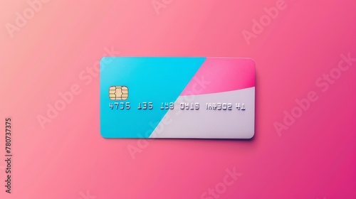 Colorful credit card on a d...