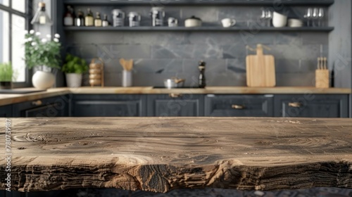 beautiful kitchen on a wooden board