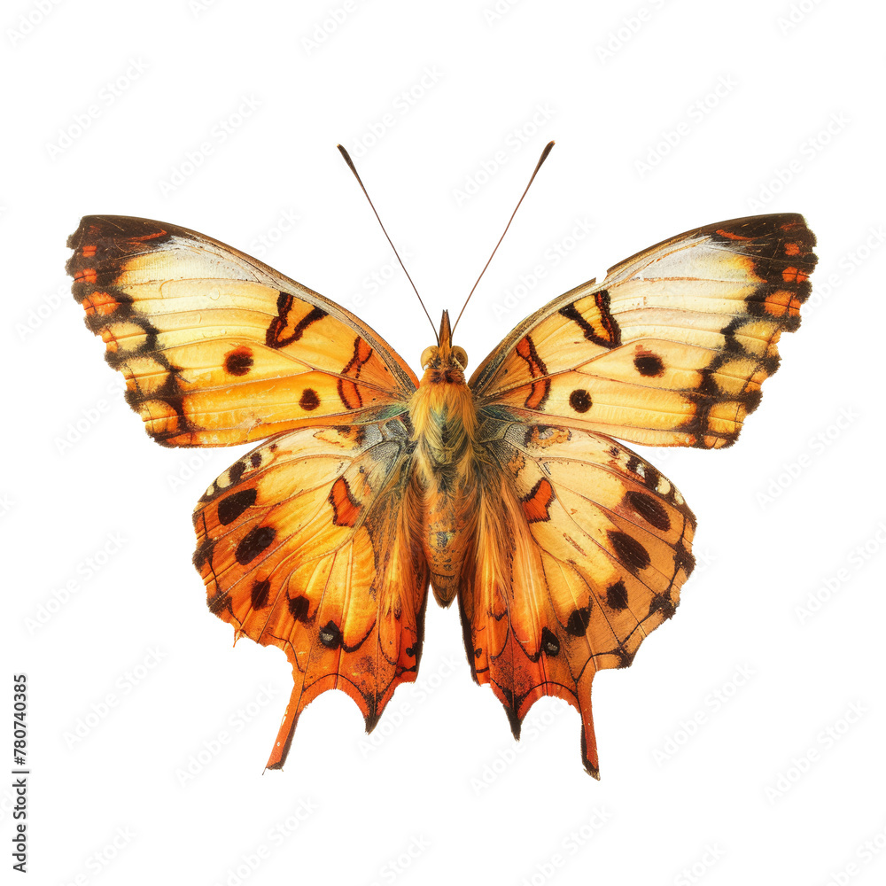 Obraz premium Beautiful colorful butterfly, isolated on transparent background.