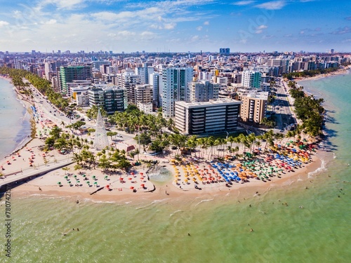 Aerial view of the city of Maceió and Ponta Verde Beach